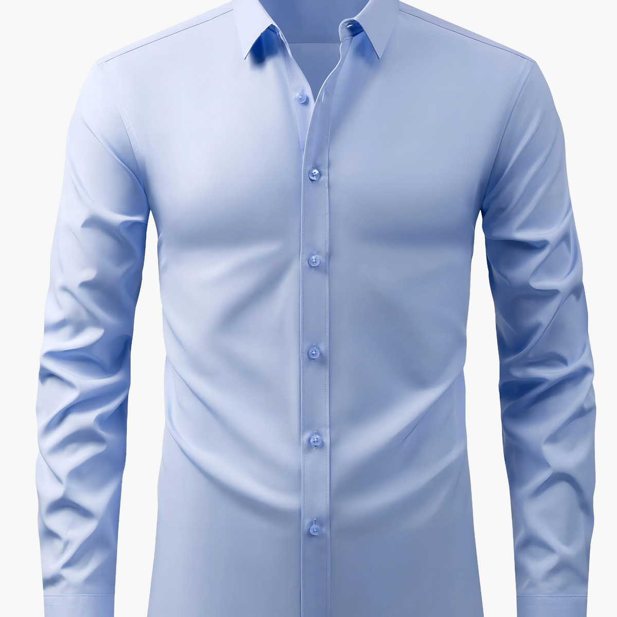 Męska koszula z długim rękawem o kroju Slim Fit - Jasnoniebieski
