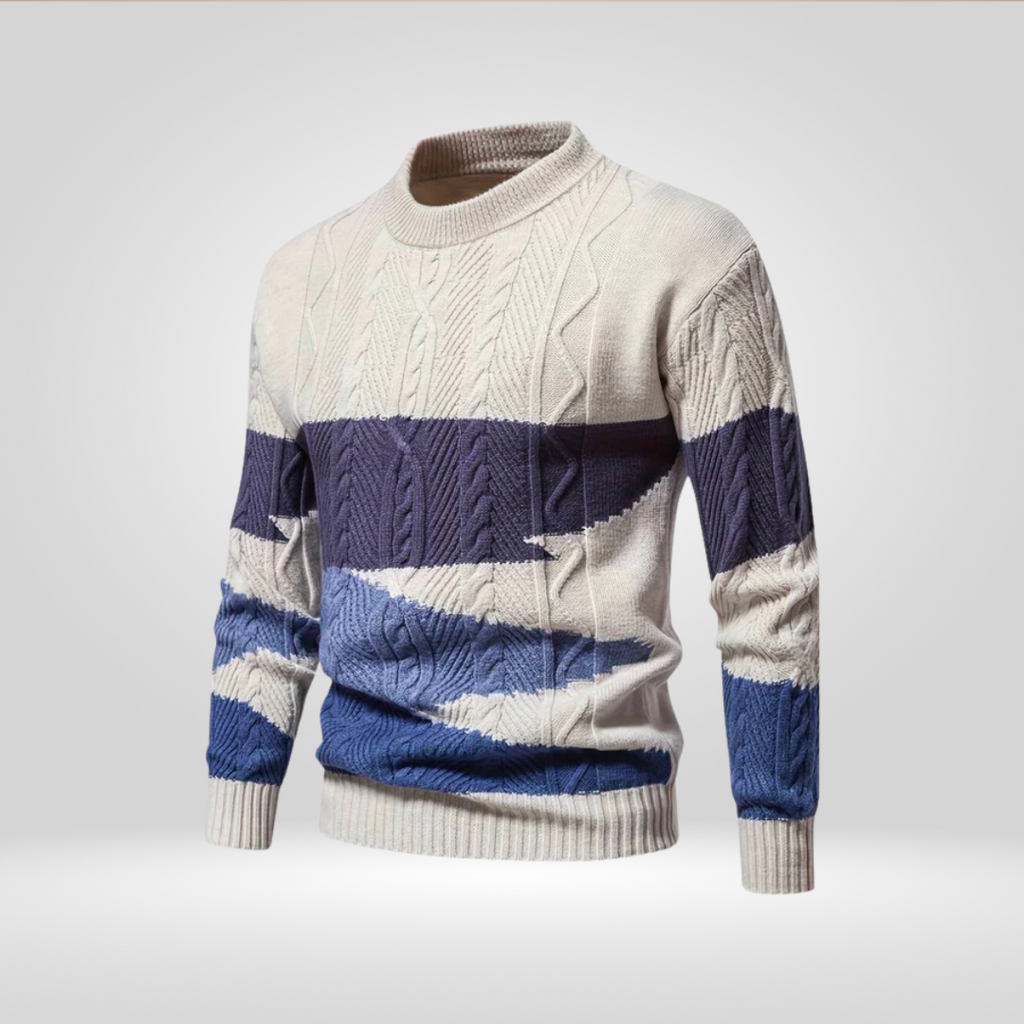 Męski sweter z dzianiny o luźnym, codziennym kroju