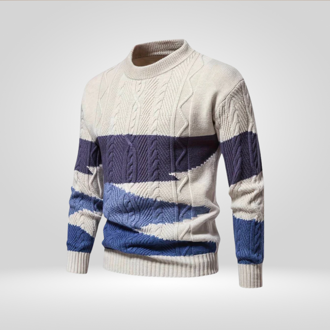 Męski sweter z dzianiny o luźnym, codziennym kroju