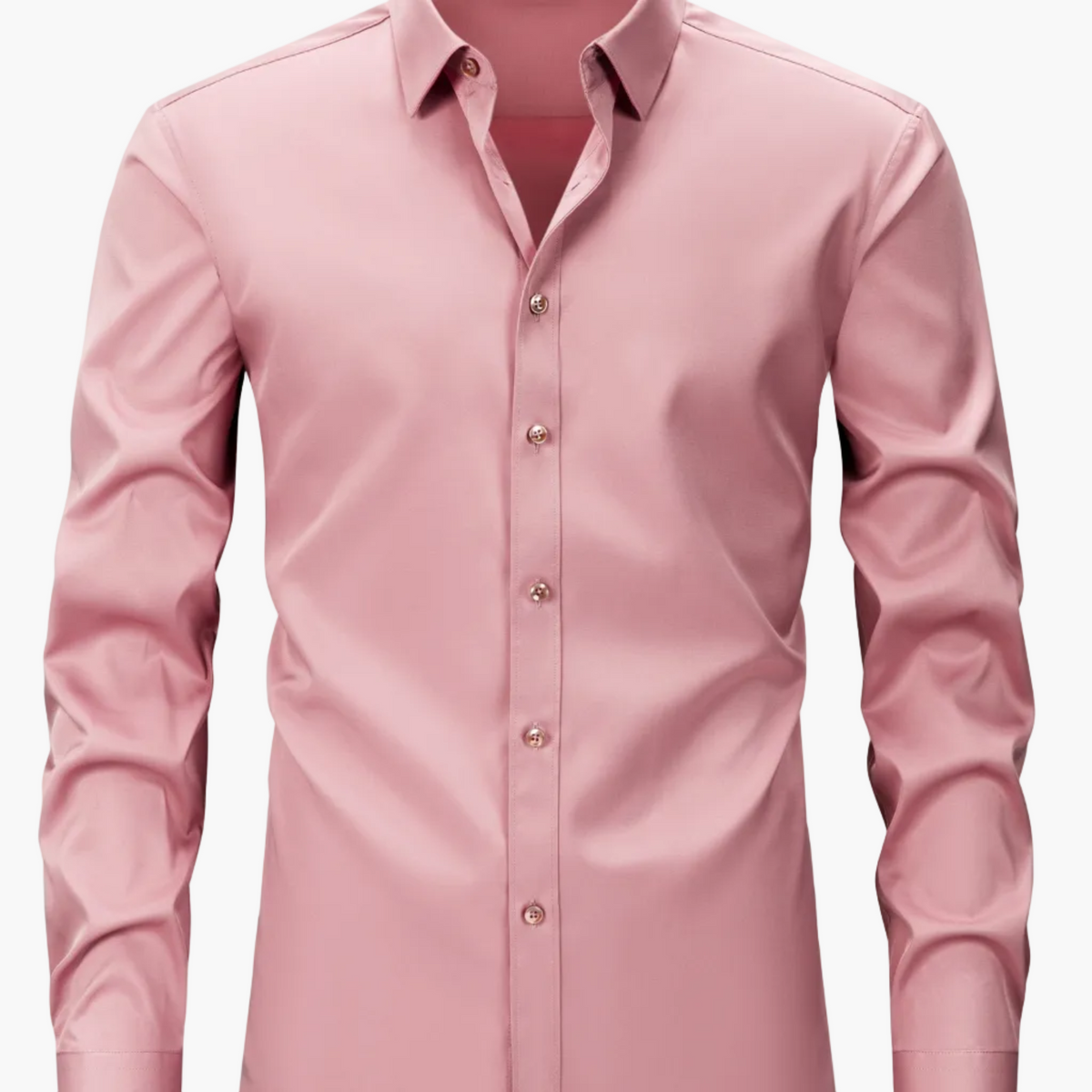 Męska koszula z długim rękawem o kroju Slim Fit - Brzoskwiniowy