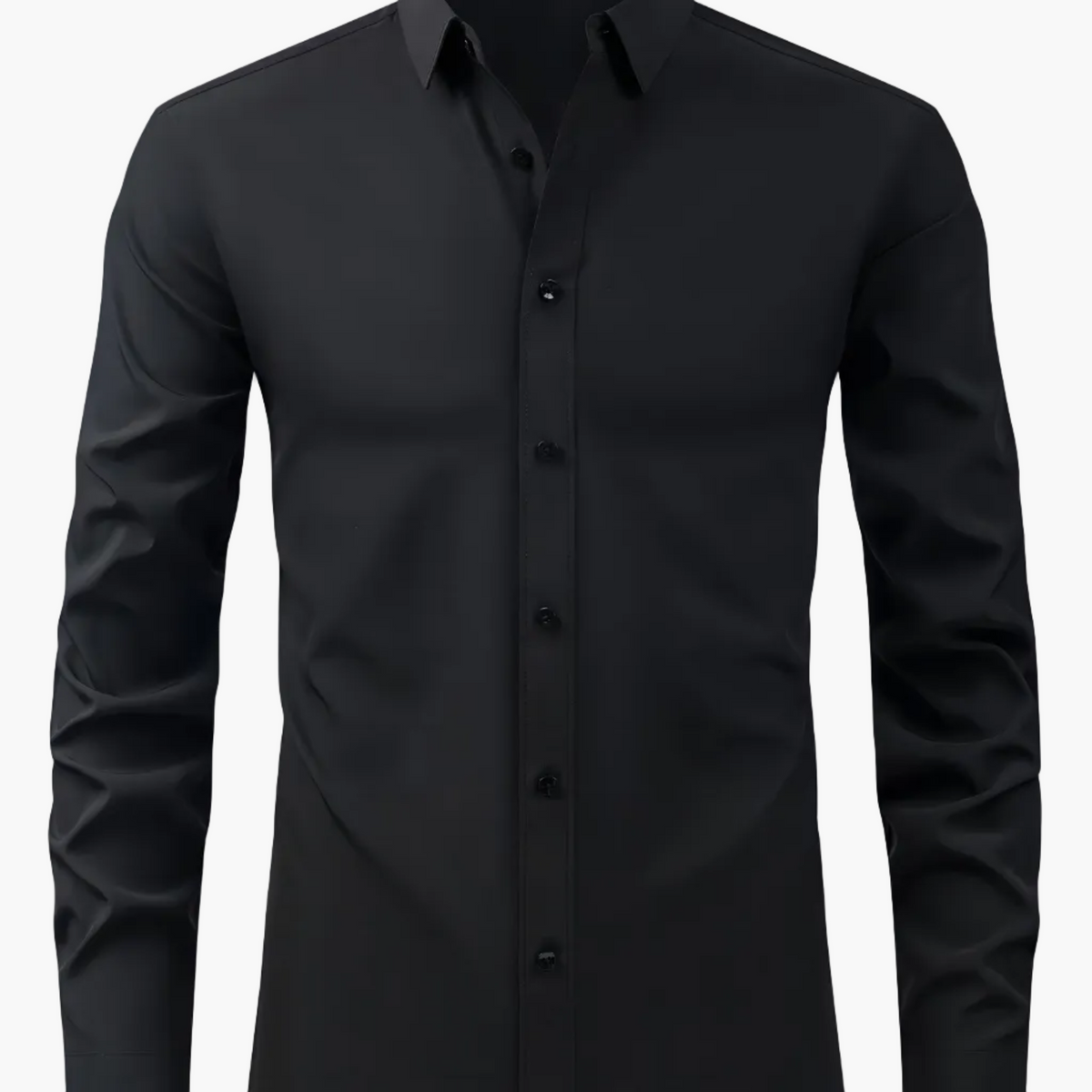Męska koszula z długim rękawem o kroju Slim Fit - Czarny