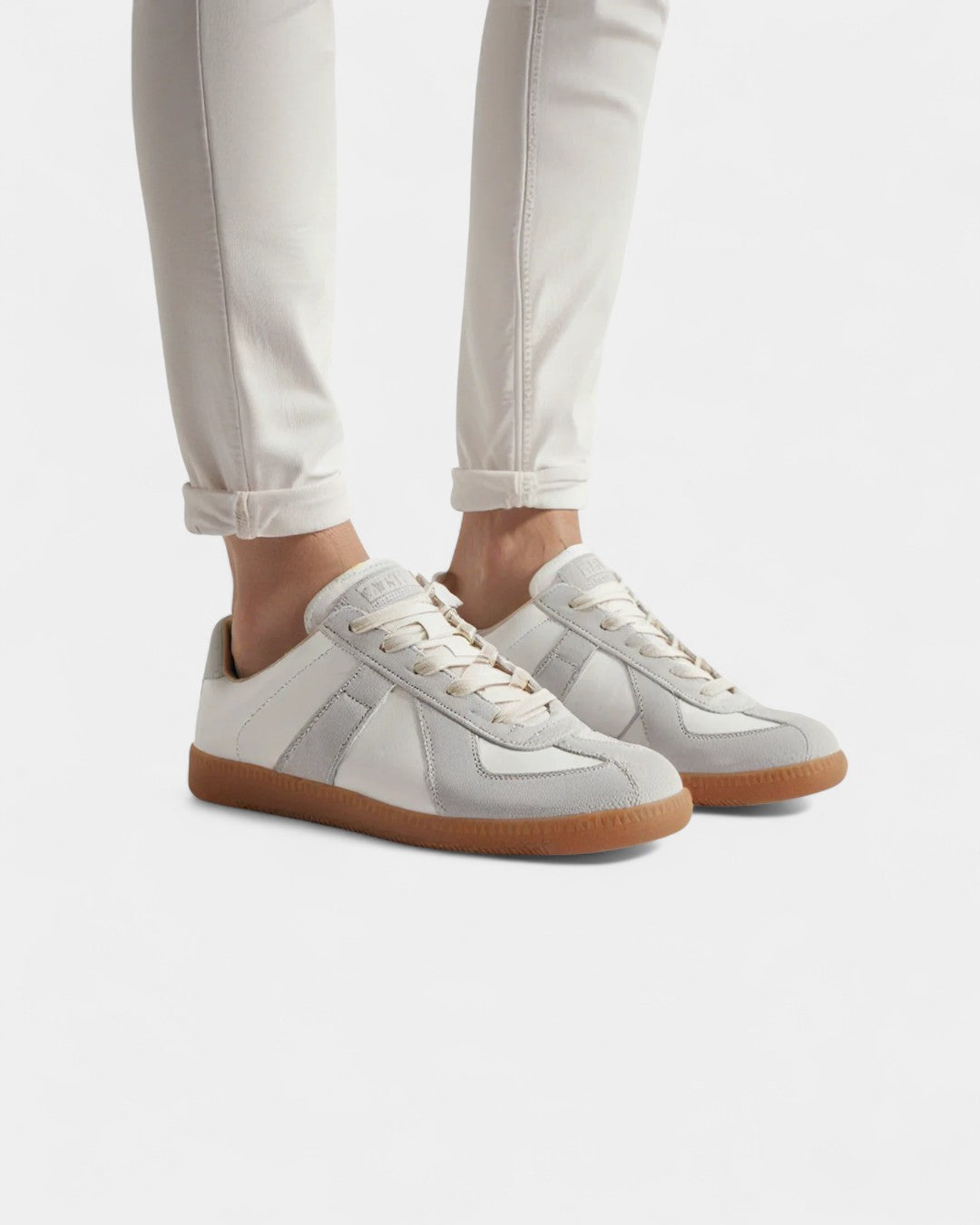 Niskie sneakersy męskie retro z zamszem i gumową podeszwą