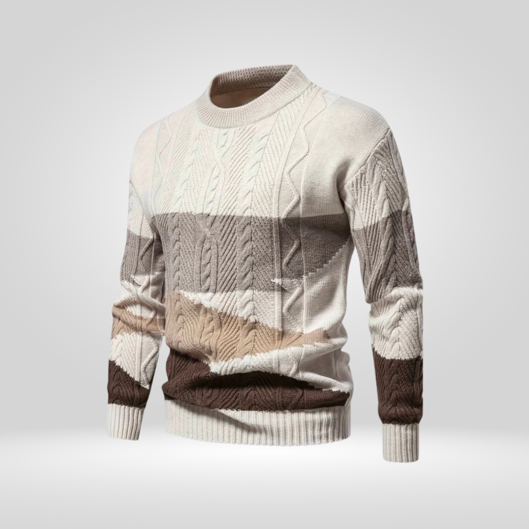 Męski sweter z dzianiny o luźnym, codziennym kroju - Khaki