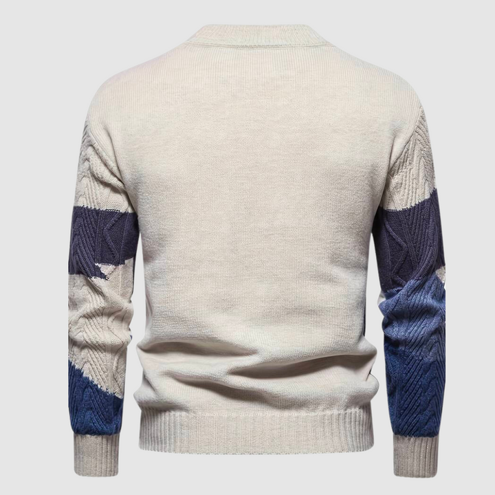 Męski sweter z dzianiny o luźnym, codziennym kroju