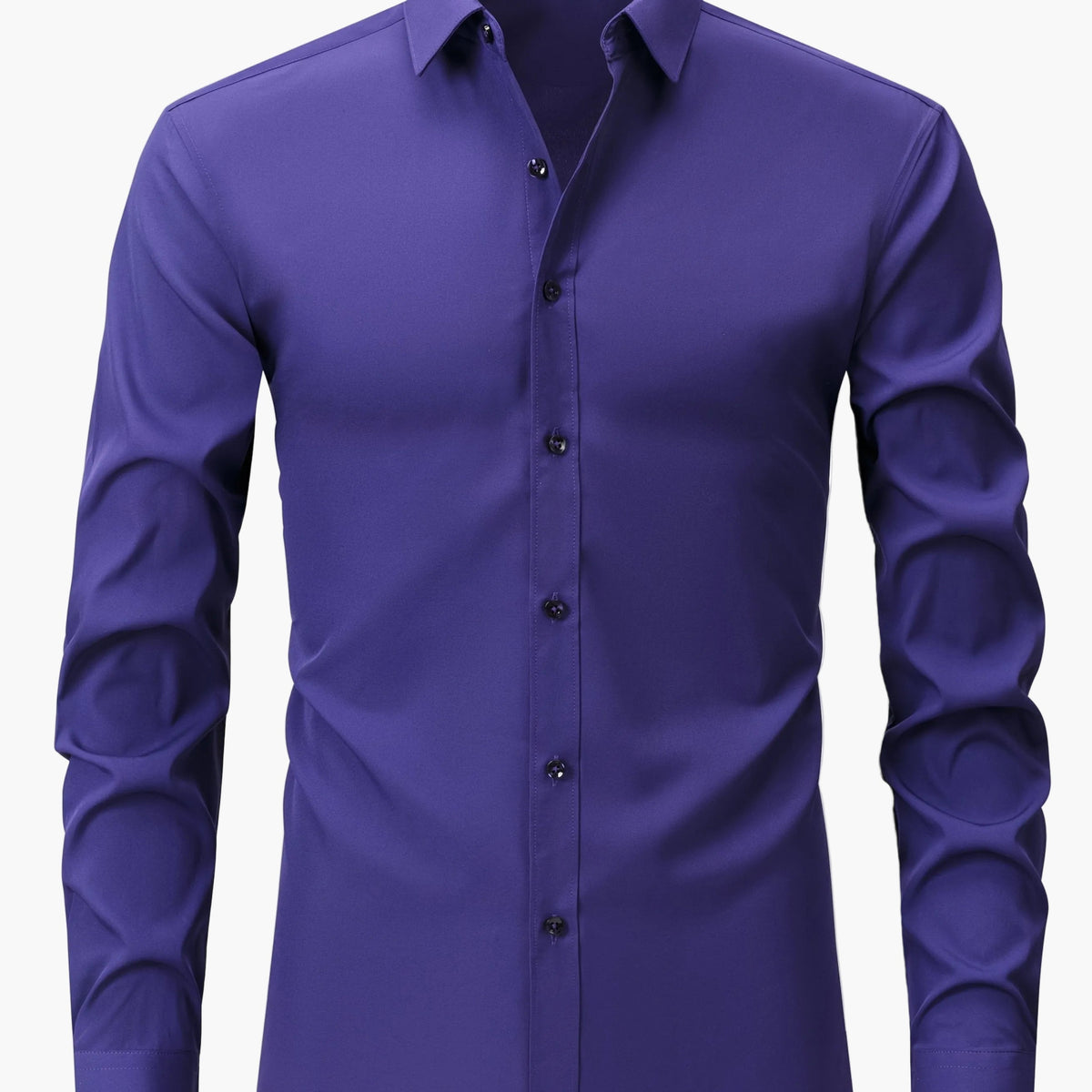 Męska koszula z długim rękawem o kroju Slim Fit - Ciemnofioletowy