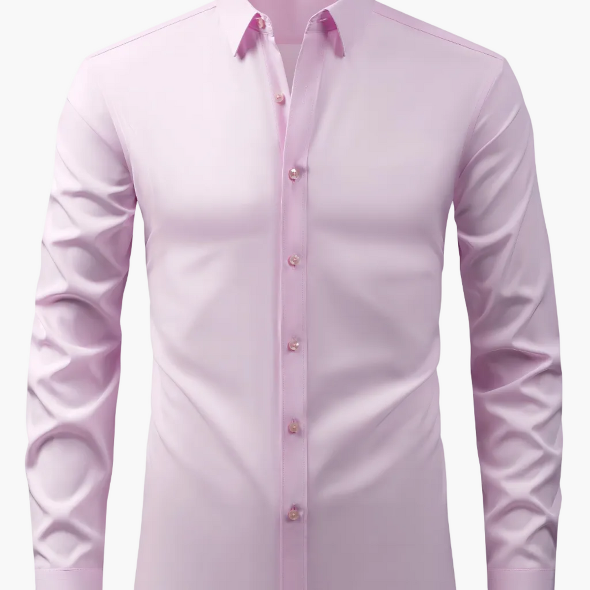 Męska koszula z długim rękawem o kroju Slim Fit - Różowy