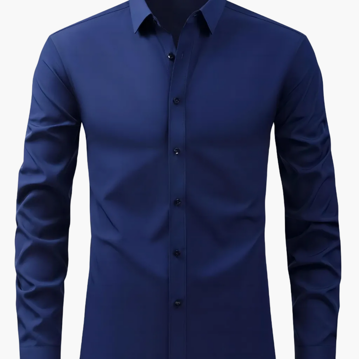 Męska koszula z długim rękawem o kroju Slim Fit - Królewski niebieski