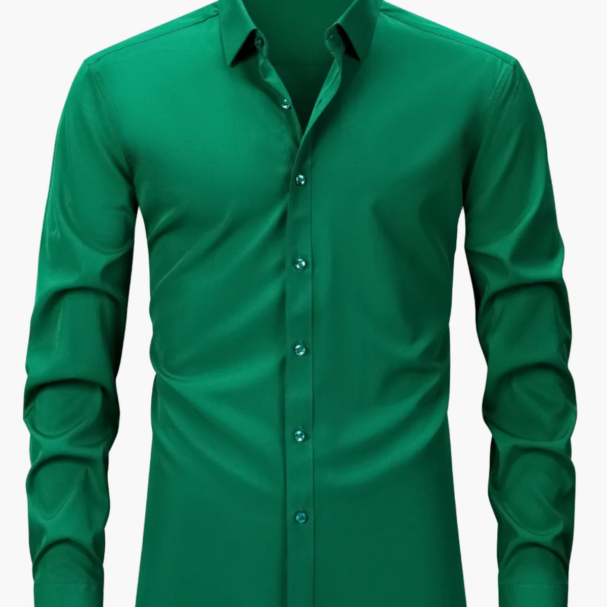 Męska koszula z długim rękawem o kroju Slim Fit - Zielony