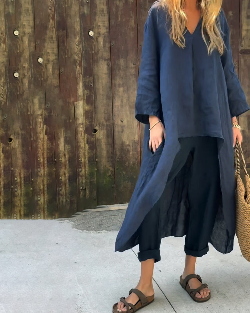 Lekki elegancki zestaw dwuczęściowy na wiosnę i lato