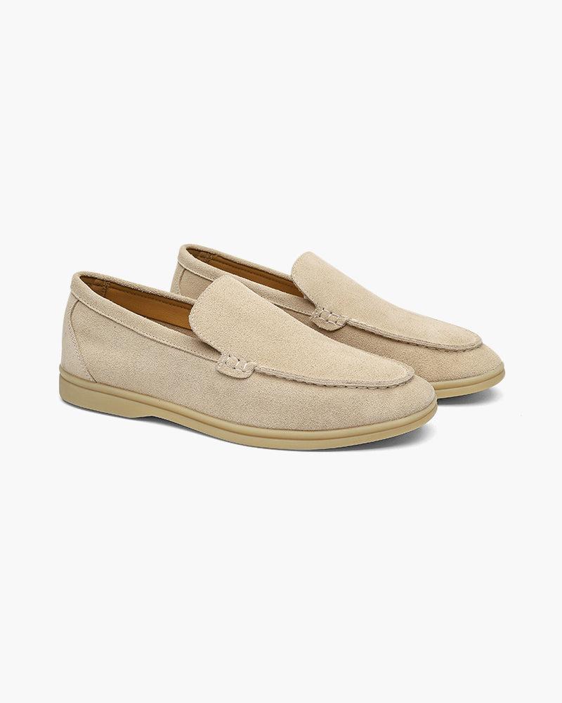 Męskie mokasyny z ekologicznego zamszu w stylu vintage - Beżowy