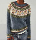 Sweter w kolorowe skandynawskie wzory