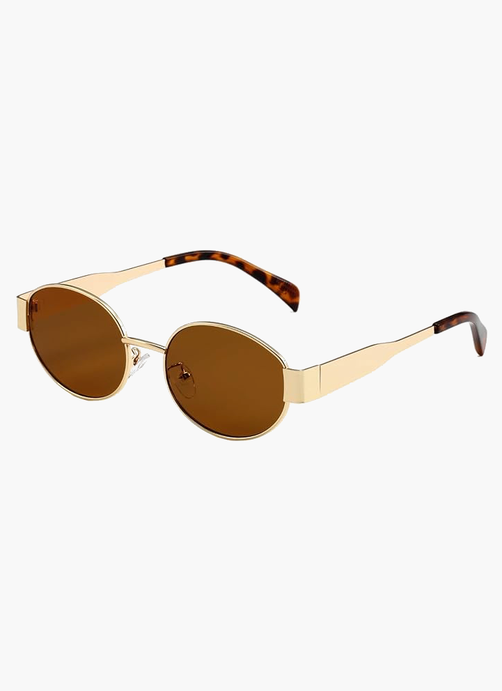 Eleganckie okulary przeciwsłoneczne z ochroną UV - Brązowy