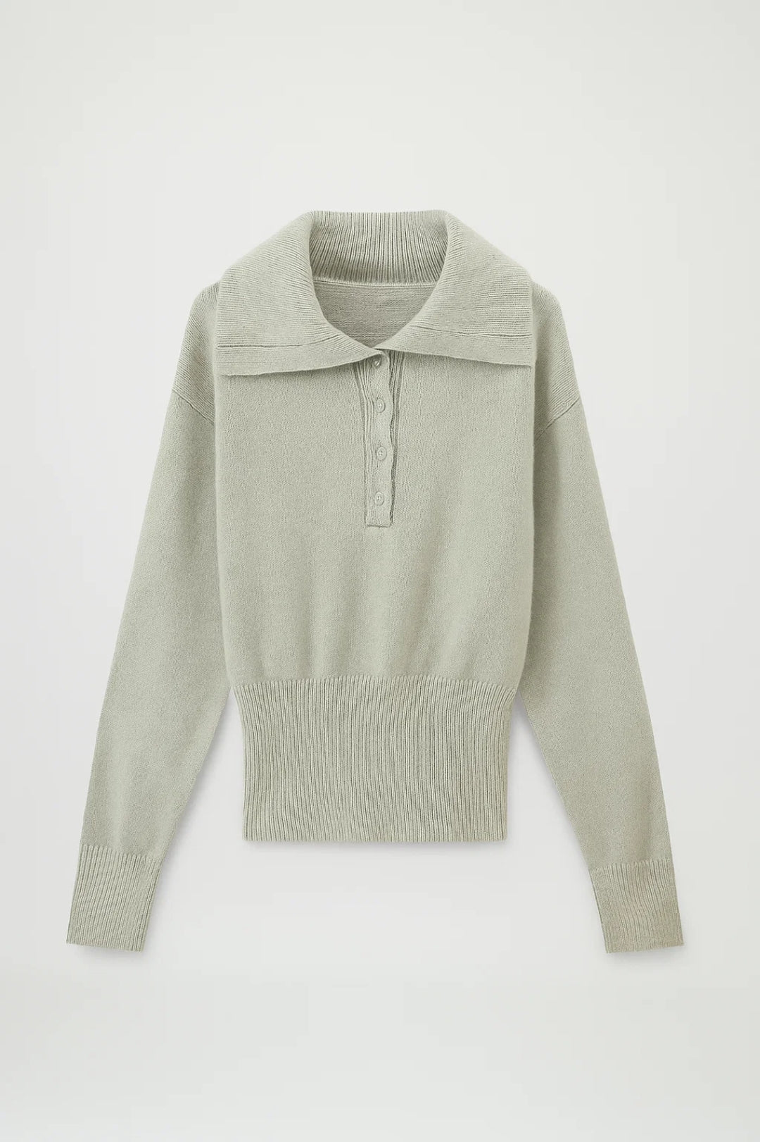 Dzianinowy sweter oversize z okrągłym dekoltem i żebrowaną fakturą - Jasnozielony