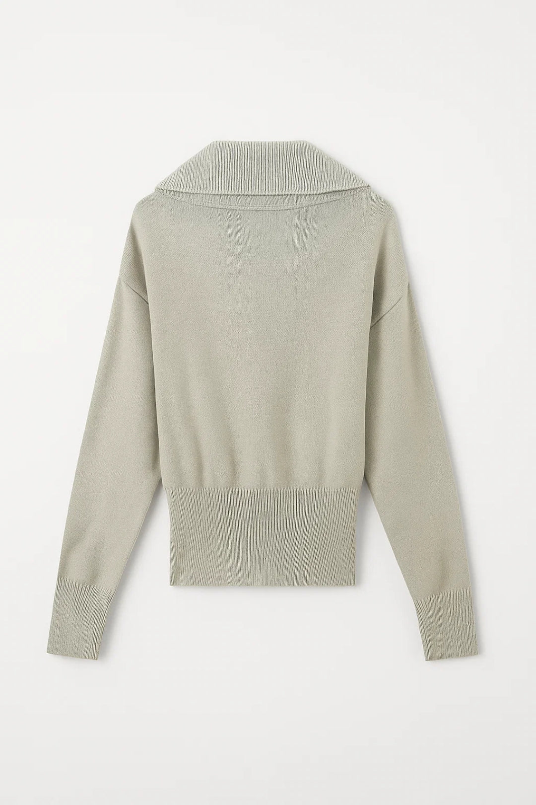 Dzianinowy sweter oversize z okrągłym dekoltem i żebrowaną fakturą