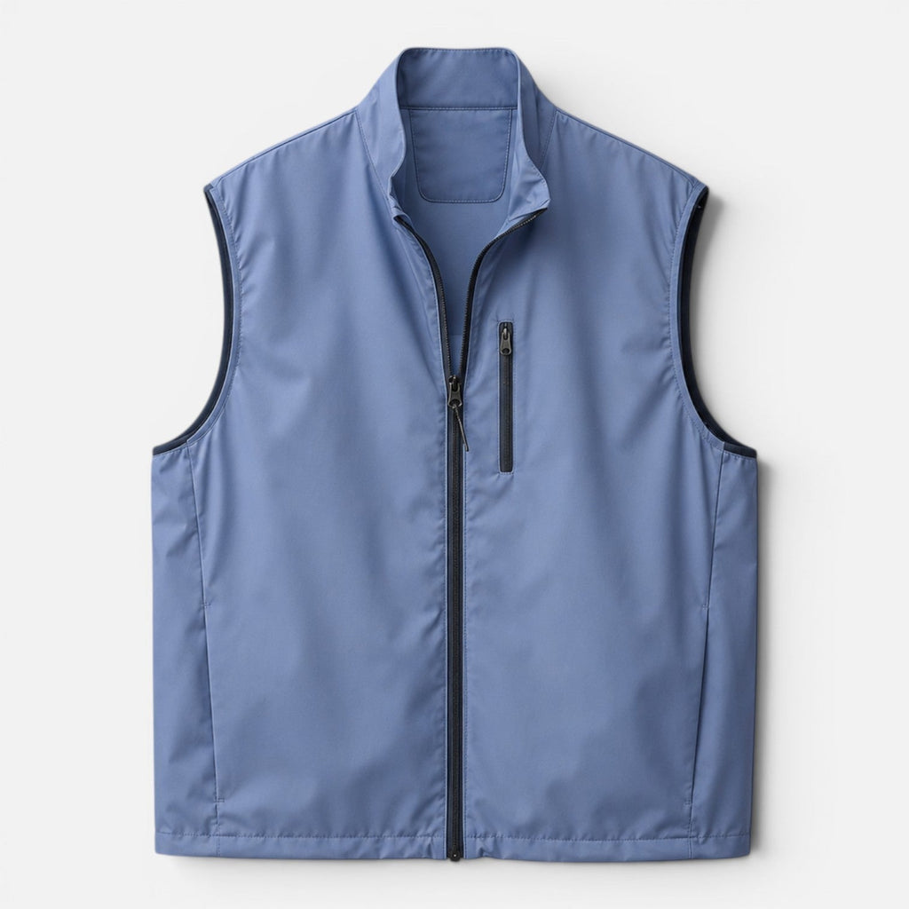 Lekka męska kamizelka softshell z zamkiem - Niebieski