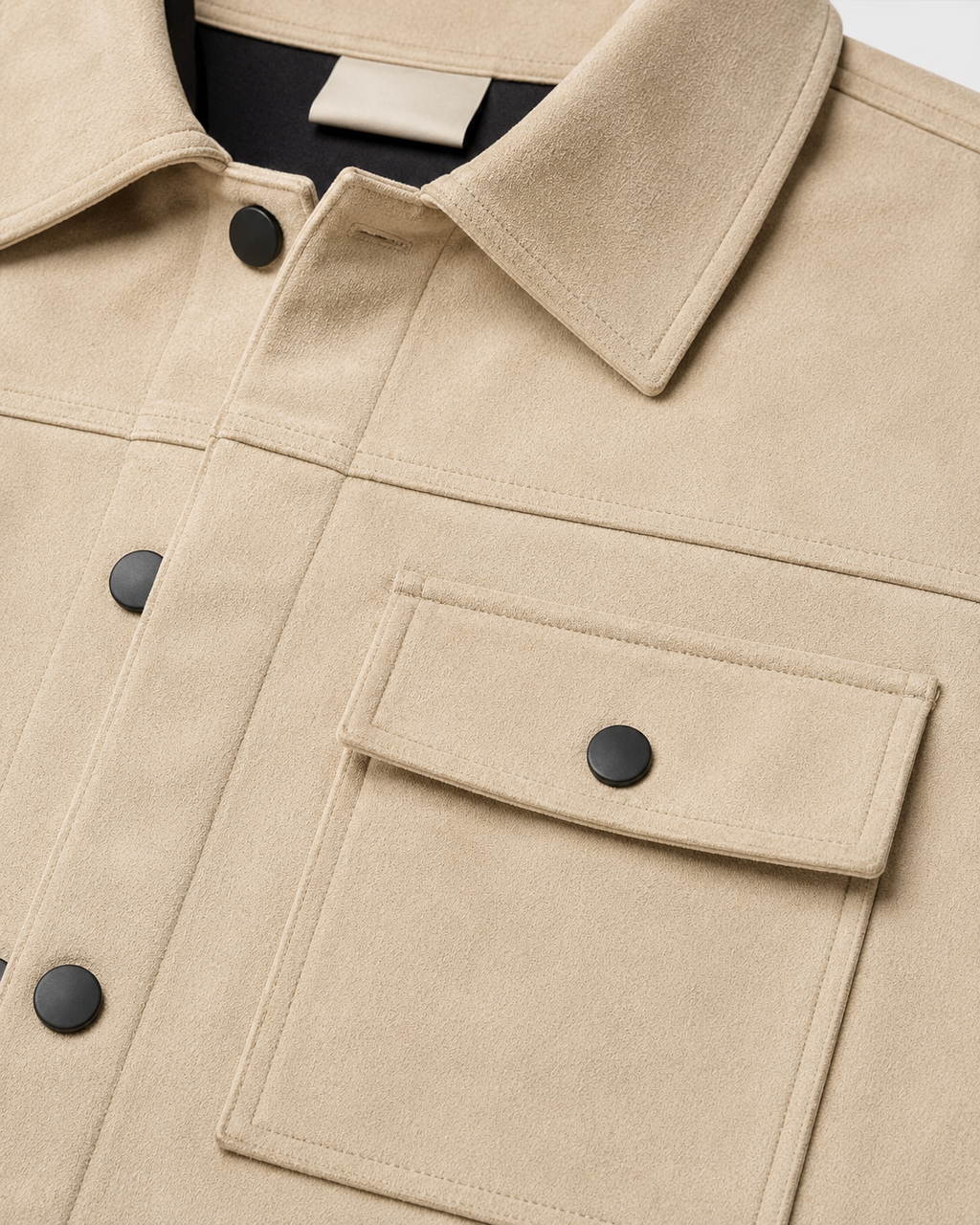 Męski dopasowany overshirt z imitacji zamszu