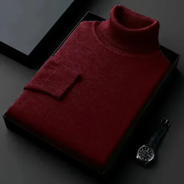 Męski sweter kaszmirowy z cienkim golfem