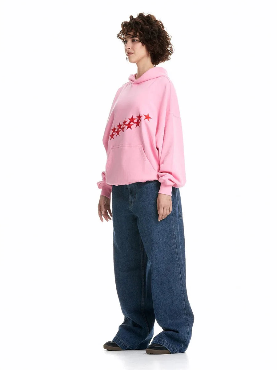 Hoodie oversize w gwiazdy w stylu streetwear