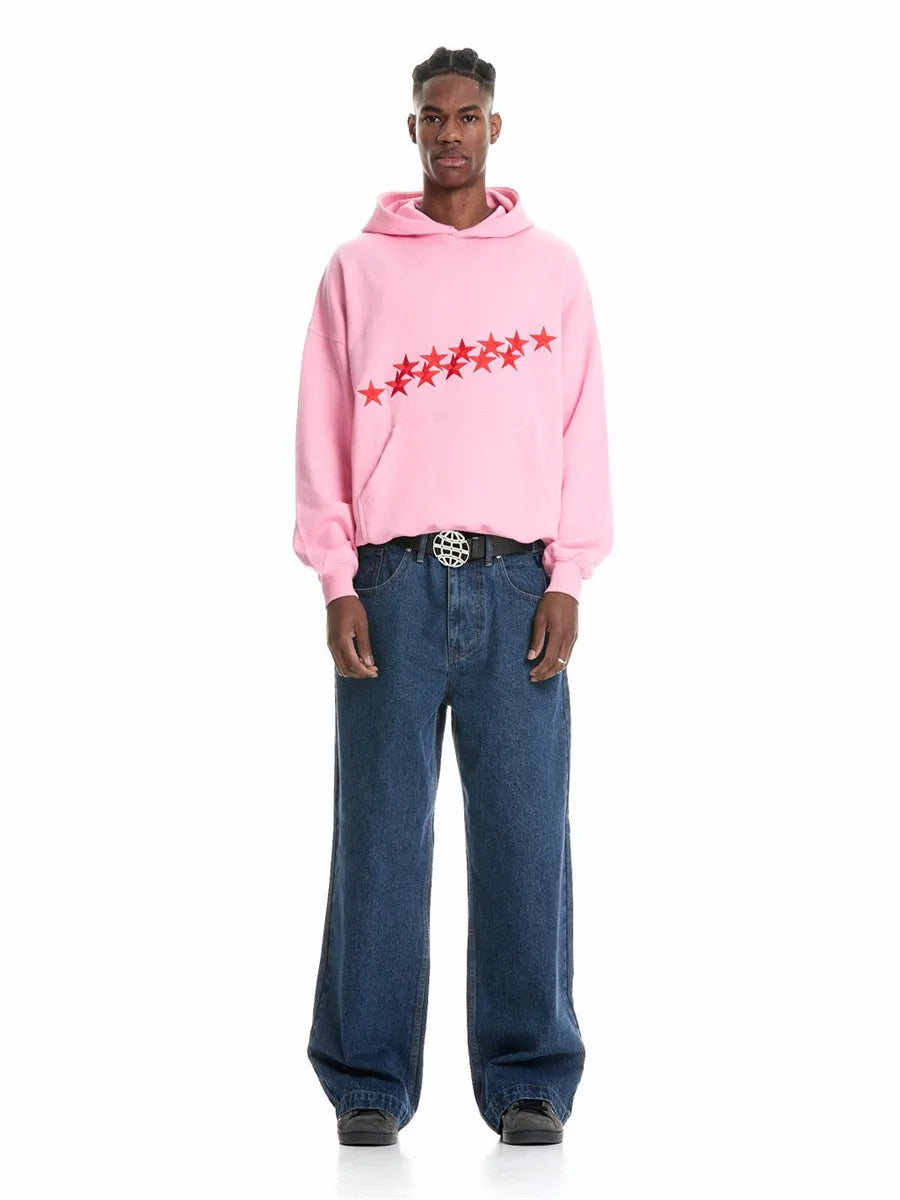 Hoodie oversize w gwiazdy w stylu streetwear
