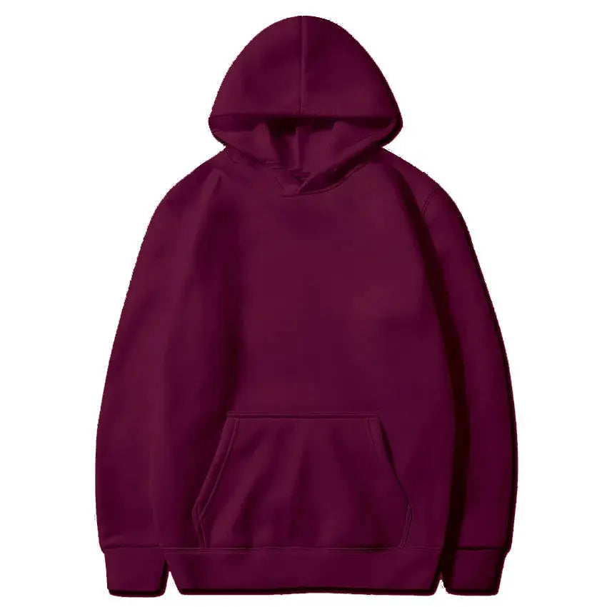 Bluza unisex z kapturem o luźnym, nowoczesnym kroju - Bordowy