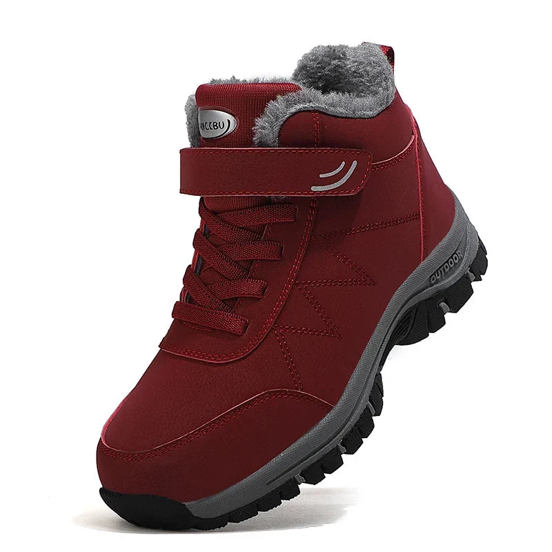 Solidne zimowe buty outdoorowe - Ciemnoczerwony