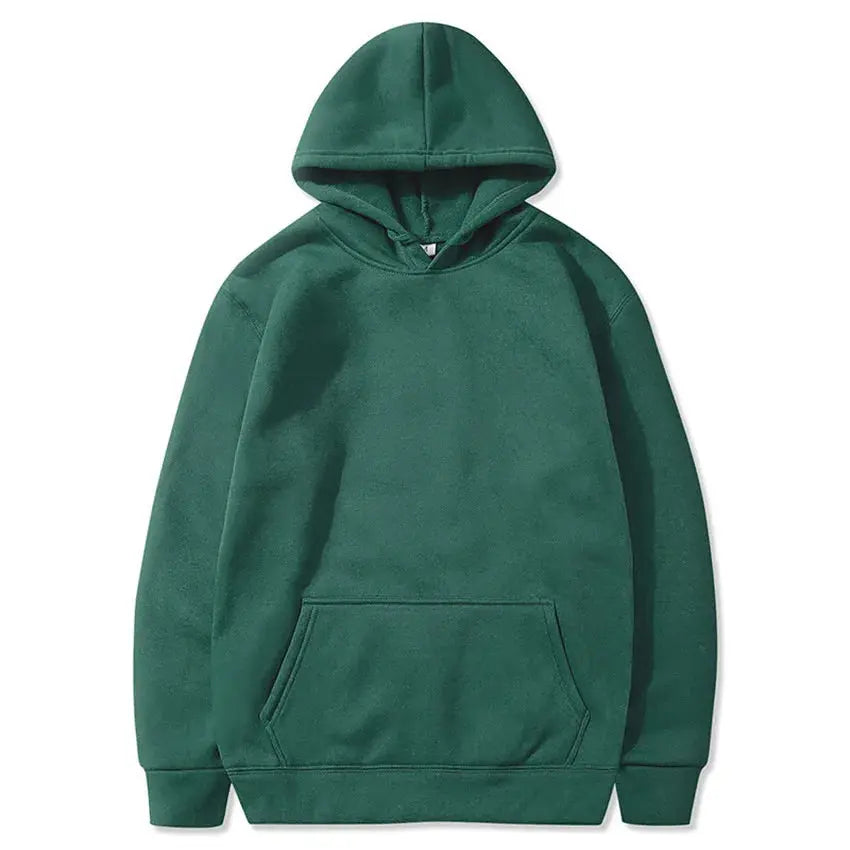 Bluza unisex z kapturem o luźnym, nowoczesnym kroju - Ciemnozielony