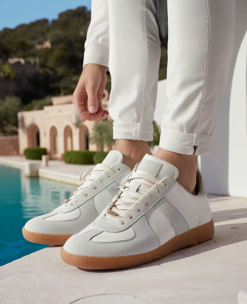 Niskie sneakersy męskie retro z zamszem i gumową podeszwą