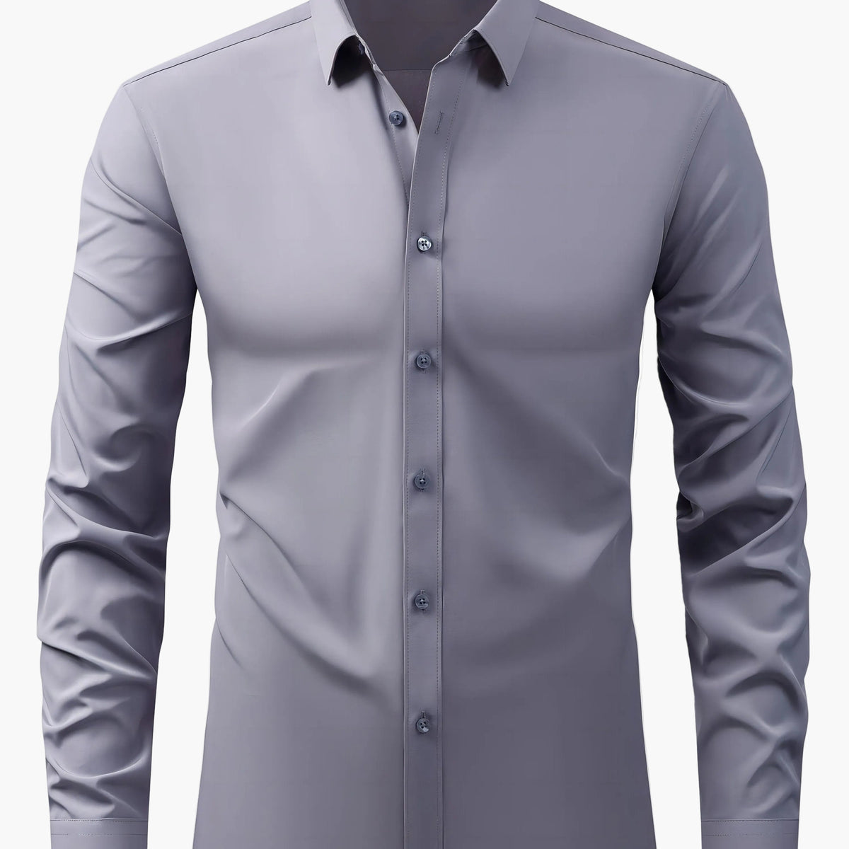 Męska koszula z długim rękawem o kroju Slim Fit - Szary