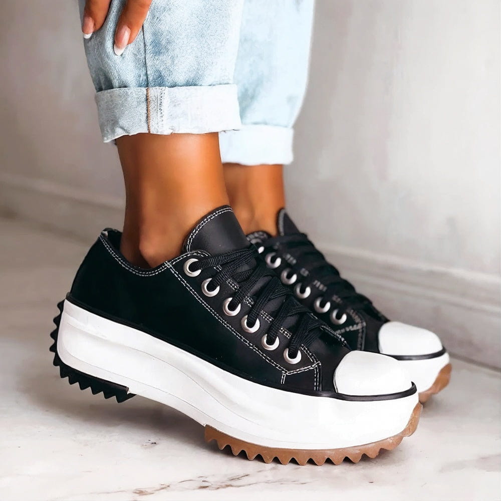 Damskie sneakersy z ergonomicznym wsparciem i amortyzacją - Czarny