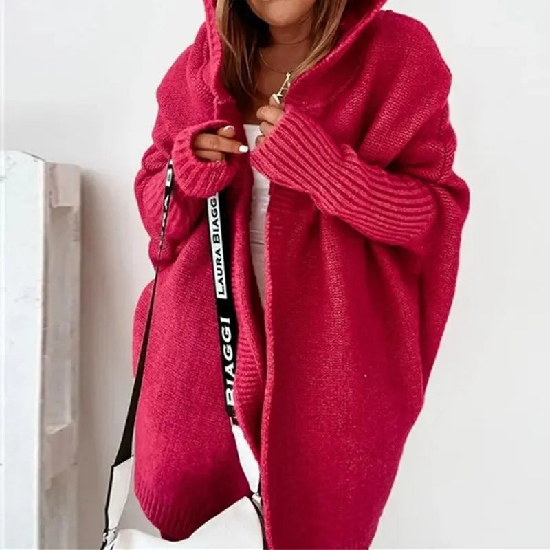 Damska rozpinana bluza oversize z kapturem - Fioletowy