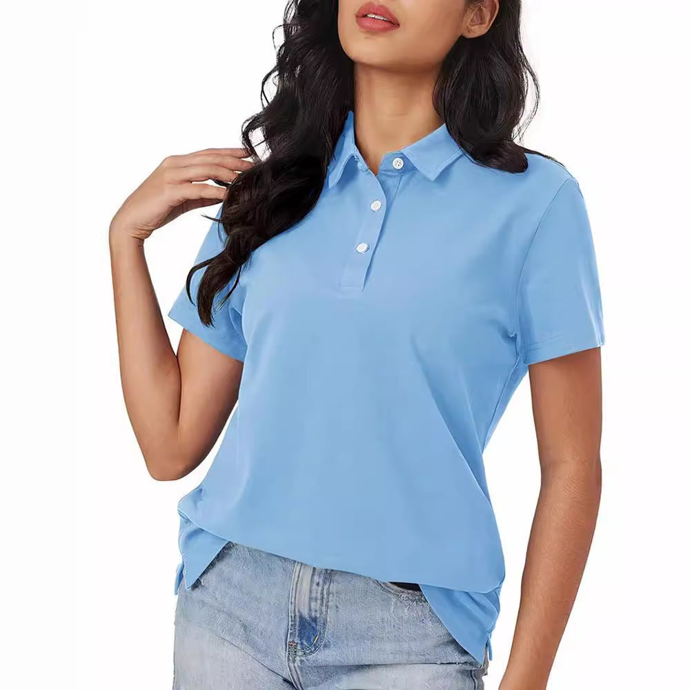 Damska koszulka polo slim fit z krótkim rękawem