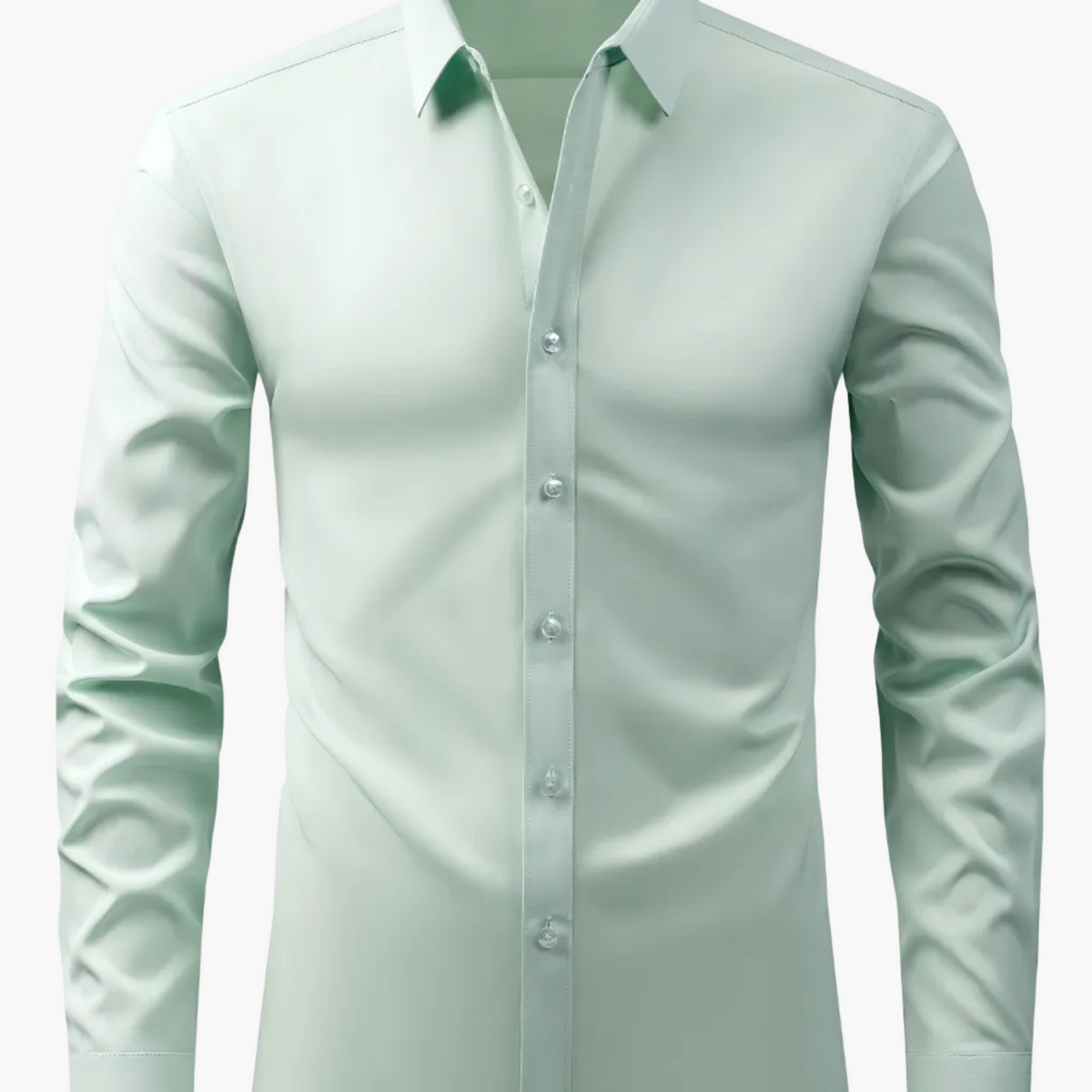 Męska koszula z długim rękawem o kroju Slim Fit - Miętowy