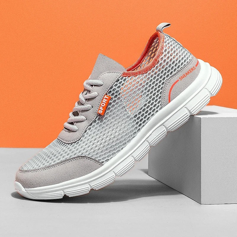 Lekkie męskie buty sportowe z oddychającą siateczką - Szary