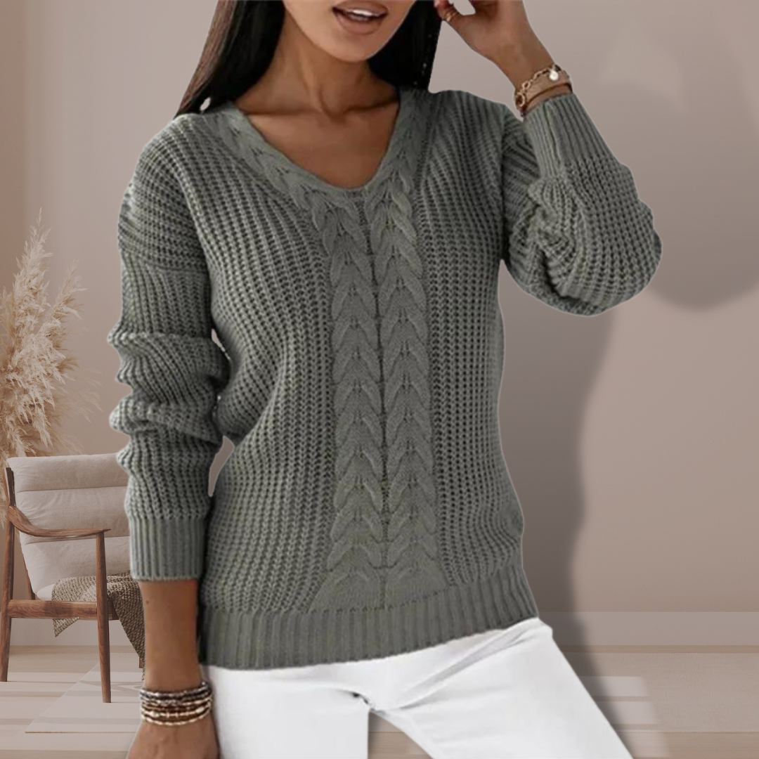 Damski sweter łączący wygodę i elegancki styl - Szary