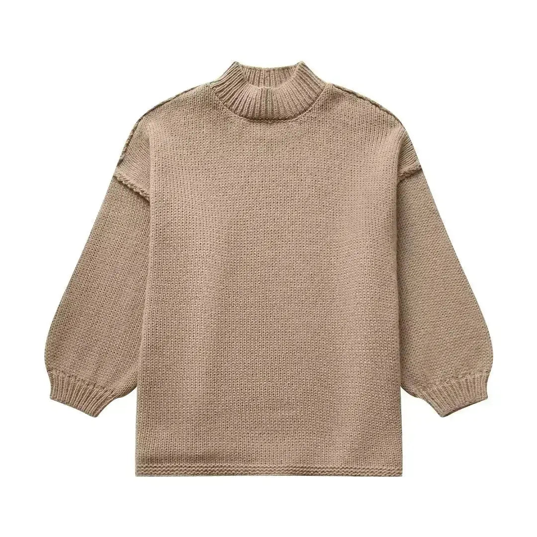 Damski sweter oversize z miękkiej dzianiny na jesień i zimę