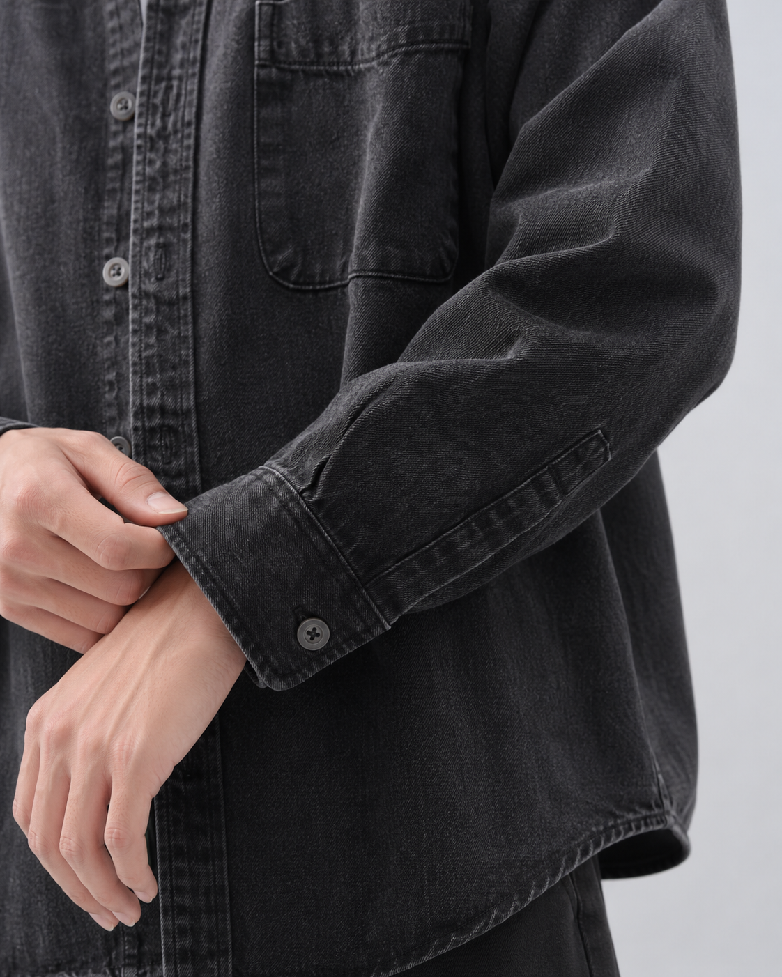 Bawełniany męski overshirt denimowy o luźnym fasonie