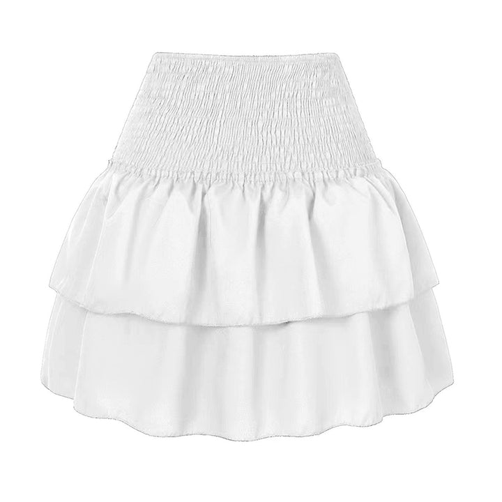 Lekka spódnica mini z wszytymi spodenkami - Biały