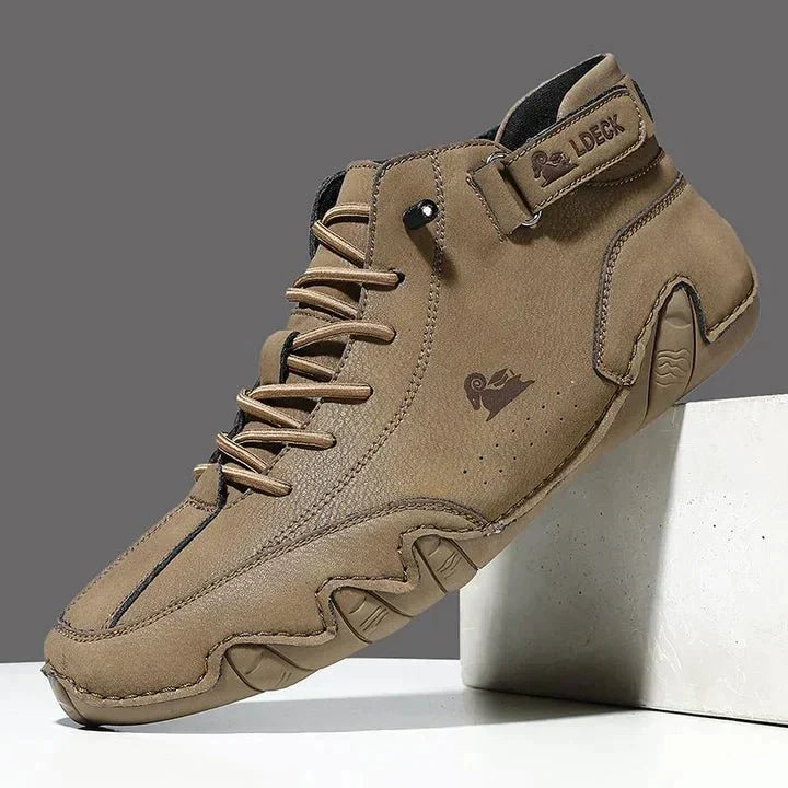 Lekkie męskie sneakersy outdoorowe z oddychającego materiału - Ciemnobrązowy