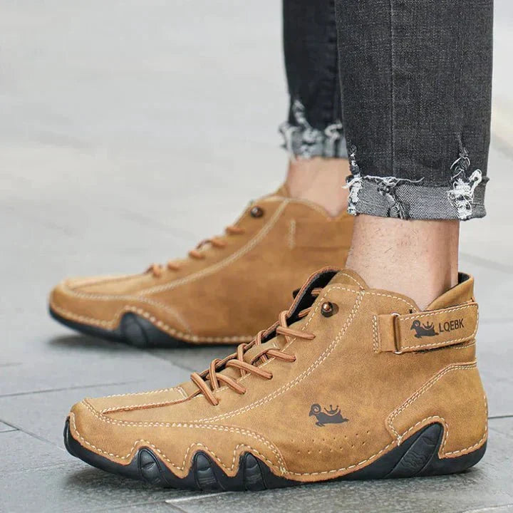 Lekkie męskie sneakersy outdoorowe z oddychającego materiału - Brązowy