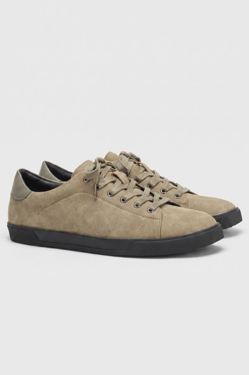Męskie sznurowane sneakersy casual z miękką wyściółką - Oliwkowy