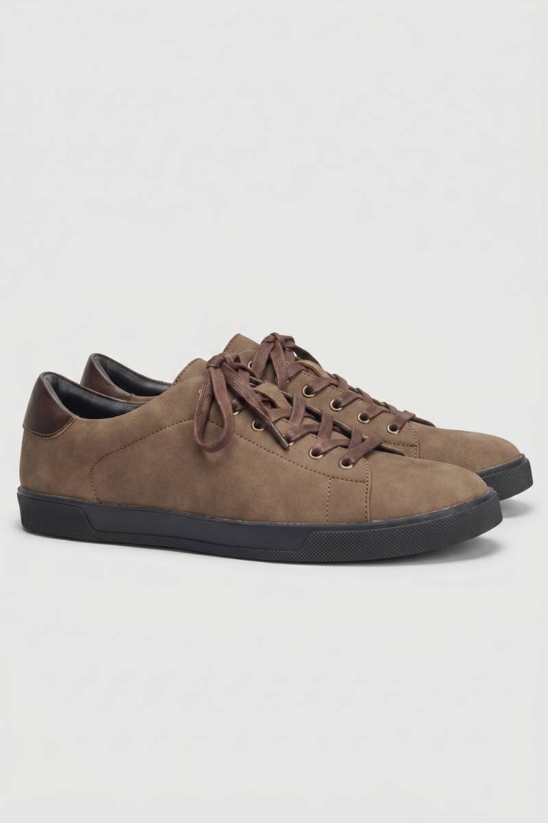 Męskie sznurowane sneakersy casual z miękką wyściółką - Czekoladowy
